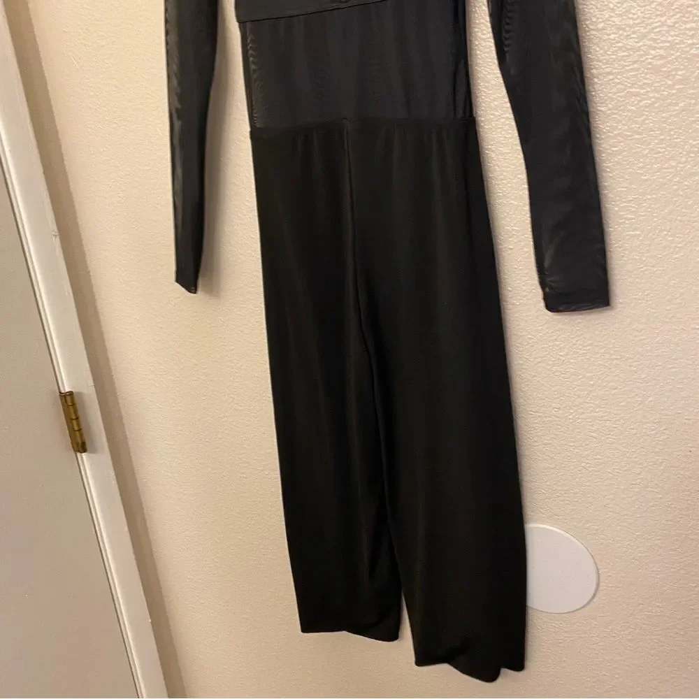 WEISSMAN Balera Dance Costume black Culotte Unitard With Mesh MJ11187 LA adult
